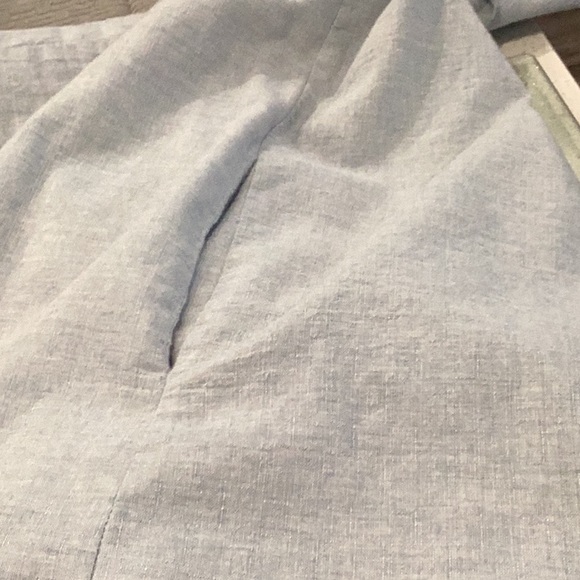 Pale Blue Linen Blend 3/4 sleeve Tunic Top - Picture 8 of 9